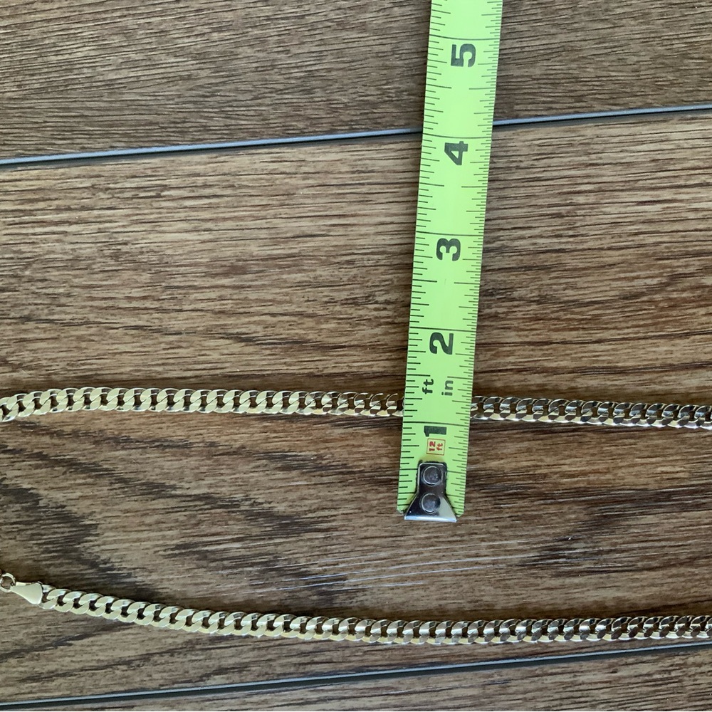 Gold Tone Yellow Gold Plated  Chain Necklace 24 inches. - Picture 4 of 6